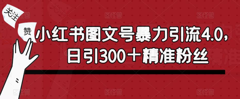 【第1833期】小红书图文号暴力引流4.0，日引300＋精准粉丝【揭秘】